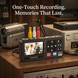 UNISHEEN Old Camcorder Converter Casette MP3 Reel Mini Small VHS Tape to Flash Digital Video Camera Recorder with 3" Screen