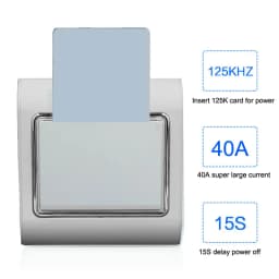 Hotel Energy Saving Switch 40A Support ID/T57/EM4305 125K Card Wide Volage Support 110V/127V / 220V 40A Power Off With 15s Delay