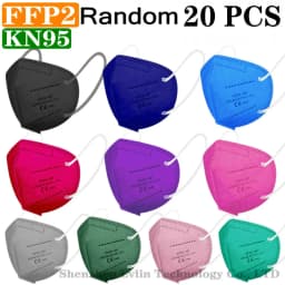 KN95 15 Colors FFP2 MASK KN95 5 Layers Adult Black Fabric Mask Mascarillas Protective FPP2 Mouth Face Masks Filter Masque