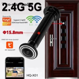 5G 2.4G WIFI 16MM Tuya Wifi Door Eye Camera Mini Peephole Door WifI IP Camera 1.66MM Wide Angle FishEye Audio TF Card Slot