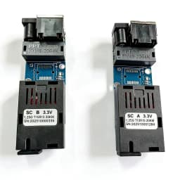 1Pair Mini Gigabit Fiber Optical Media Converter 100/1000Mbps Optic Transceiver SC to RJ45 Ethernet Switch 20Km With EU Power
