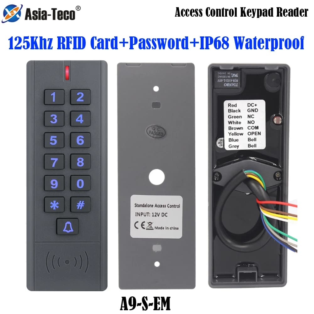 RFID Keypad 125Khz Access Controller Proximity Entry Door Controller Waterproof 1000 User DC 12V-24V