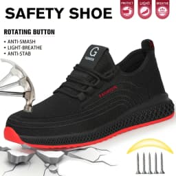 Work Safety Shoes Men Women Steel Toe Shoes Breathable Puncture-Proof Men Work Sneakers Boots Lightweight Safety Footwear Male