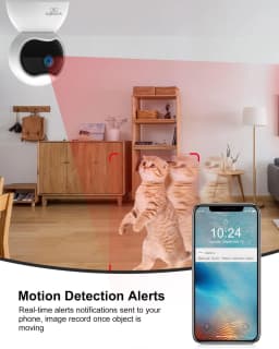 XIAOVV Indoor WiFi Surveillance Camera 2K Pet and Baby Camera with Motion Tracking 360° WiFi IP Home Cameras Night Vision