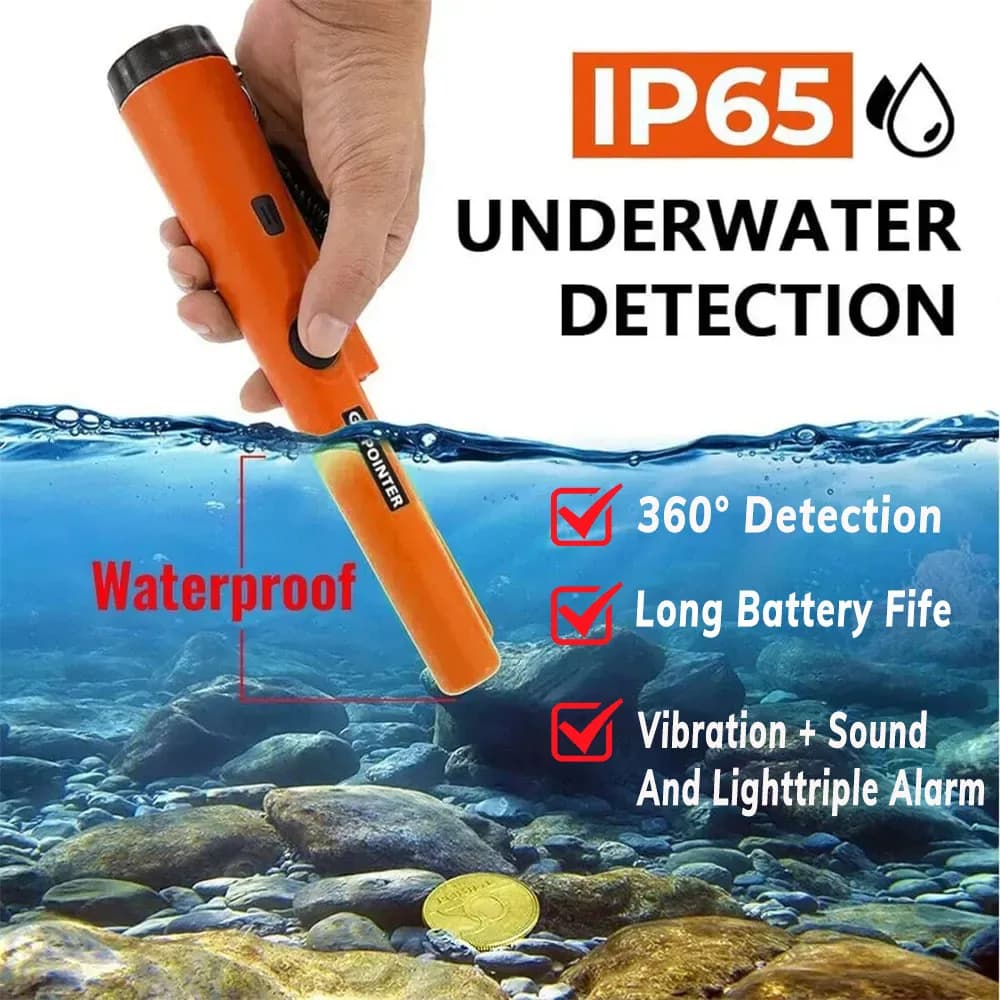 Metal Detector Pinpointer Waterproof Handheld Pin Pointer Wand Golden Treasure Hunting Unearthing Tool Accessories