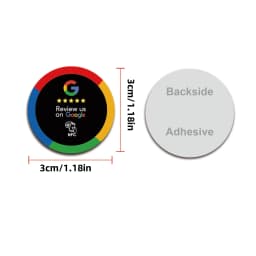 NFC Tags Review Us On Google NFC Tap Review Sticker Tags 30mm Waterproof Google Review Sticker 13.56Mhz NFC215 Adhesive Labels