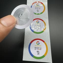NFC Tags Review Us On Google NFC Tap Review Sticker Tags 30mm Waterproof Google Review Sticker 13.56Mhz NFC215 Adhesive Labels