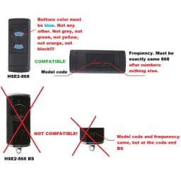 868 MHz Remote Control HSM4 HSM2 HS2 HS4 HSE2 HSE4 HSZ1 HSZ2 HSP4 Garage Door Remote Command Remote Gate Opener