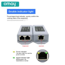 1 to 2 Port POE Extender 100/1000Mbps IEEE 802.3af/at Standard 48V for NVR IP Camera POE Extend 100 Meters for POE Range