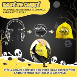 ZOHAN-Kids Hearing Protection Earmuffs, Child Noise Canceling Earmuffs for Watching Concerts, Air Shows