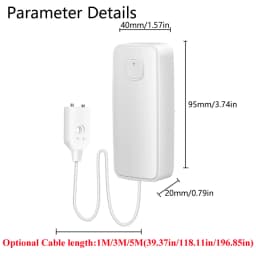 1M/3M/5M Water leakage sensor WIFI leak level Sound Alarm detector security Overflow protection Work with Tuya Smart Life App