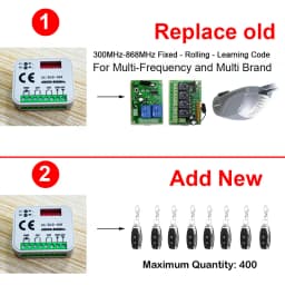Universal Garage Door Gate Remote Control Receiver 300 a 868 MHz Receiver AC/DC9-30V Gate Controller Opener Transmitter