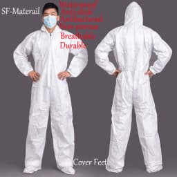 Protective Disposable Dustproof SF Water Oil Resist Work Safety Clothing Anti Dust Spary Painting Decorating Labour Overall Suit