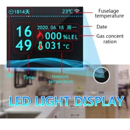 Tuya Wifi Natural Gas Leakage Detector Sensor Smart Alarm Gas Fire Security Digital LED Temperature Display for Home Kitchen