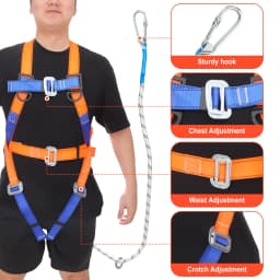 Safety Harness belt with Hook Fall Five-point High Altitude Work Protection Polyester Fibre Bearing Strength 2200KG professional