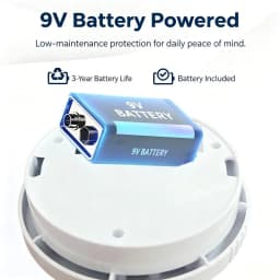 CCEsafety SA10 Smoke Detector 9V Replaceable Battery Fire Alarm Smoke Sensor Hush Button For Home Apartment Rental CE EN14604