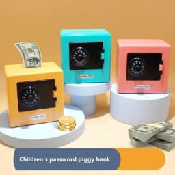 Mini Safe Piggy Deposit Bank Household Banknote Lock Password Money Box Cash Coins Saving Storage Code Case Child Christmas Gift