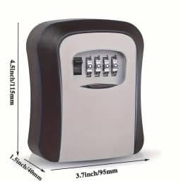 1pc Key Safe Wall Mount | No-Battery Combination Lock Box - 9.4cm Metal/Plastic for Home & Travel Security,for Home Hotel