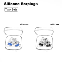 High Fidelity Silicone Earplugs - Reusable Noise Reduction Hearing Protection Ear-Plugs with Case for Concerts Musicians