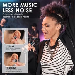 High Fidelity Silicone Earplugs - Reusable Noise Reduction Hearing Protection Ear-Plugs with Case for Concerts Musicians