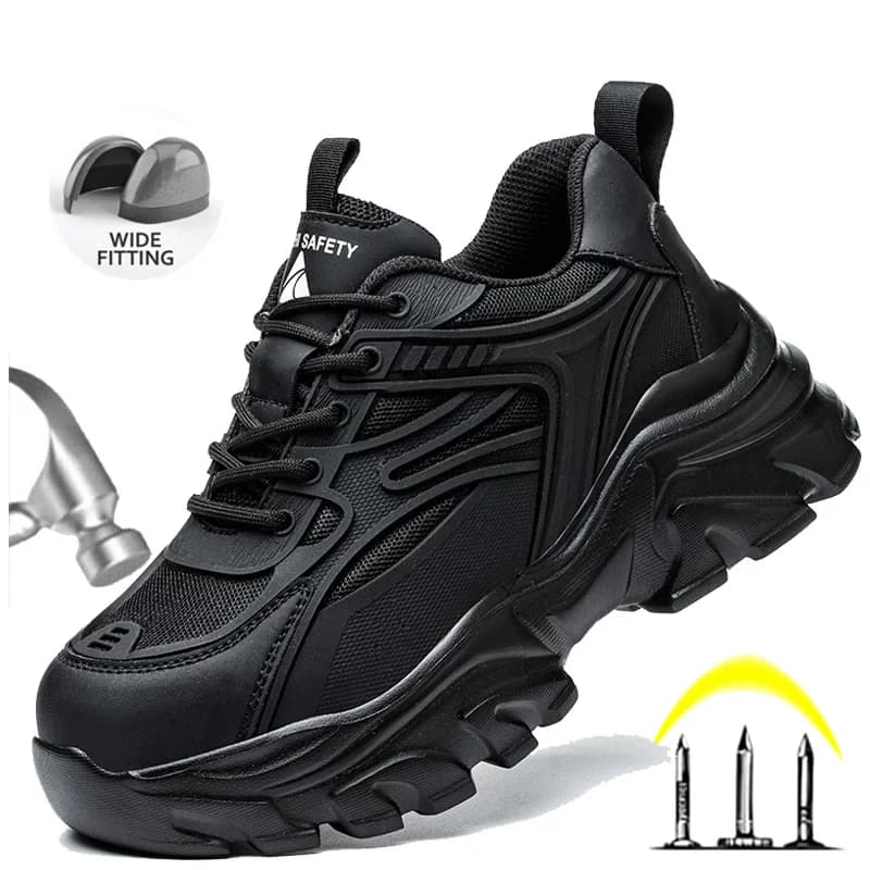 Safety Shoes Women's Work Boots Steel Toe Cap Puncture-Proof Indestructible Security Work Shoes Lightweight Comfortable Sneakers