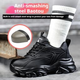 Safety Shoes Women's Work Boots Steel Toe Cap Puncture-Proof Indestructible Security Work Shoes Lightweight Comfortable Sneakers