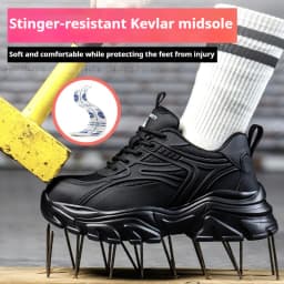 Safety Shoes Women's Work Boots Steel Toe Cap Puncture-Proof Indestructible Security Work Shoes Lightweight Comfortable Sneakers