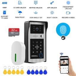 WiFi Tuya RFID Video Camera Doorbell 1080P HD Color Video Door Phone Intercom System Outdoor with Code Keypad AccessAPP Unlock