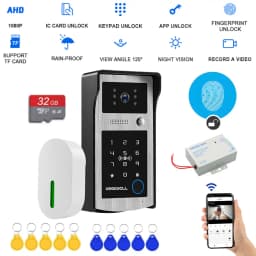WiFi Tuya RFID Video Camera Doorbell 1080P HD Color Video Door Phone Intercom System Outdoor with Code Keypad AccessAPP Unlock