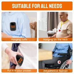 SOS Watch Caregiver Pager Wireless Medical Call Button Surveillance Elderly SOS Alarms Vibration Pager Digital Display Call Bell