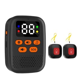 SOS Watch Caregiver Pager Wireless Medical Call Button Surveillance Elderly SOS Alarms Vibration Pager Digital Display Call Bell
