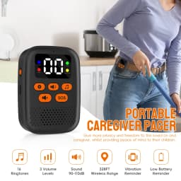 SOS Watch Caregiver Pager Wireless Medical Call Button Surveillance Elderly SOS Alarms Vibration Pager Digital Display Call Bell