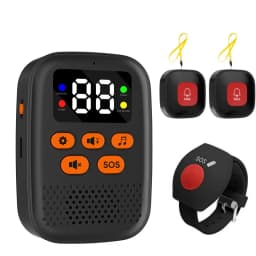 SOS Watch Caregiver Pager Wireless Medical Call Button Surveillance Elderly SOS Alarms Vibration Pager Digital Display Call Bell