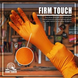 8Mil Super Duty Orange Nitrile Gloves Disposable Diamond Textured Safety Protective Work Gloves Auto Mechanic Industrial Gloves