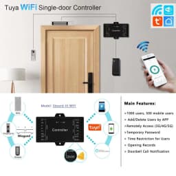 12V DC Tuya 4G 5G Wifi Remote Control Sboard Mini Size Access Control Controller Panel Board Wiegand 26~44 Bits Input 1000 User