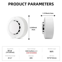 ONENUO Tuya WiFi Smoke Detector Photoelectric Sensor Fire Alarm Home Kitchen Security System Work With Smart Life APP