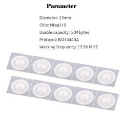 50/100pcs Ntag215 Self-adhesive NFC Lable Tag Sticker 13.56MHz ISO14443A White Universal 215 RFID Phone Available Adhesive Label