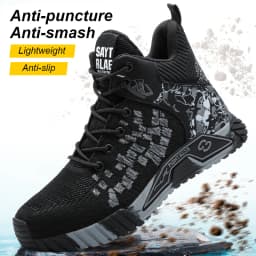 High Top Protective Safety Shoes Men Steel Toe Work Shoes Men Women Work Safety Boots Anti Smash Safety Indestructible WorkBoots
