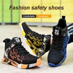 High Top Protective Safety Shoes Men Steel Toe Work Shoes Men Women Work Safety Boots Anti Smash Safety Indestructible WorkBoots
