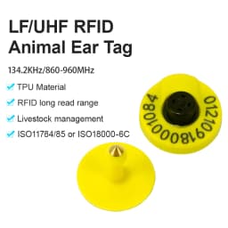 10pcs Pig Ear Tag 30mm Size Livestock Management UHF / LF RFID 860~960Mhz/ 134.2Khz Animal Ear Tags for Pig Farm
