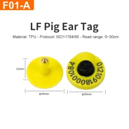 10pcs Pig Ear Tag 30mm Size Livestock Management UHF / LF RFID 860~960Mhz/ 134.2Khz Animal Ear Tags for Pig Farm