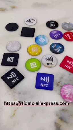 Laser Background Anti Metal NFC Ntag216 Epoxy Label Sticker RFID Tag for All NFC Enabled Phones