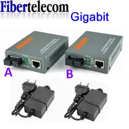 Gigabit Fiber Optical Media Converter HTB-GS-03 1000Mbps Single Fiber SC Port External Power Supply Optical Fiber Transmitter