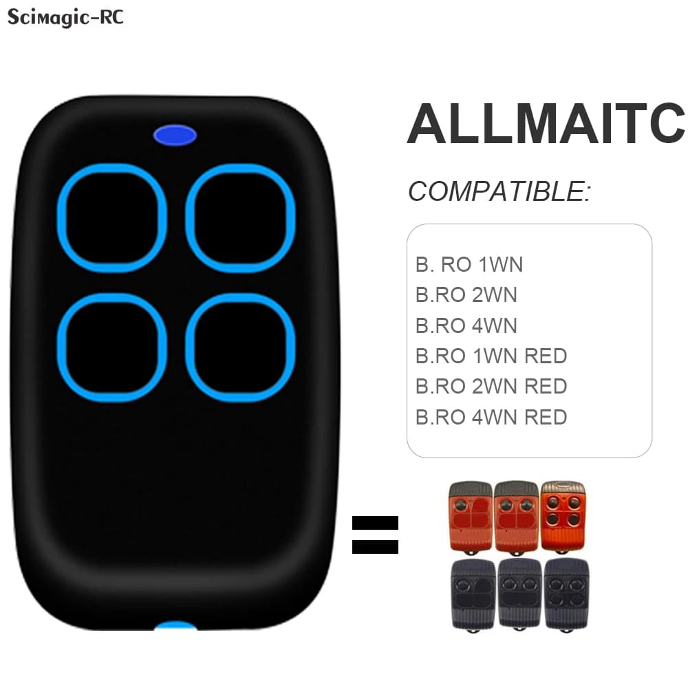 Clone ALLMATIC Remote Control 433.92mhz Replacement ALLMATIC BRO2WN FOR4 TECH3 BRO1WN BRO4WN Garage Door Opener Duplicator