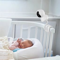 Universal Baby Monitor Holder Longer White Flexible Silicon Baby Camera Stand, Ideal IP Camera Mount Hole-Free Crib Cradle Rod