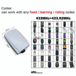 Universal 2 Channel 12V-24V Garage Door Receiver 433MHz Switch Transmitter Command Gate Door Opener 433.92MHz Fixed Rolling Code