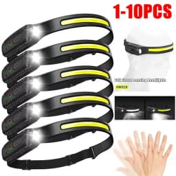 USB Rechargeable Induction LED Headlamp Built in Battery 5 Modes Head Flashlight Outdoor Camping Fishing Searching Lantern