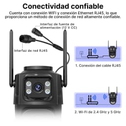 External Wifi PTZ Camera Dual Lens 2.4Ghz&5Ghz WiFi Outdoor IP Camera Auto Tracking Security Protection CCTV Surveillance ICsee