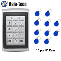 RFID Metal Access Control EM Card Reader Keypad 2000 User 125KHz Card Reader Keypad Key Fobs Standalone Door Access Controller