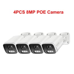 8MP 4K POE IP Camera Audio Outdoor H.265 Onvif Metal Bullet CCTV Home 4MP Color Night Vision Security Camera